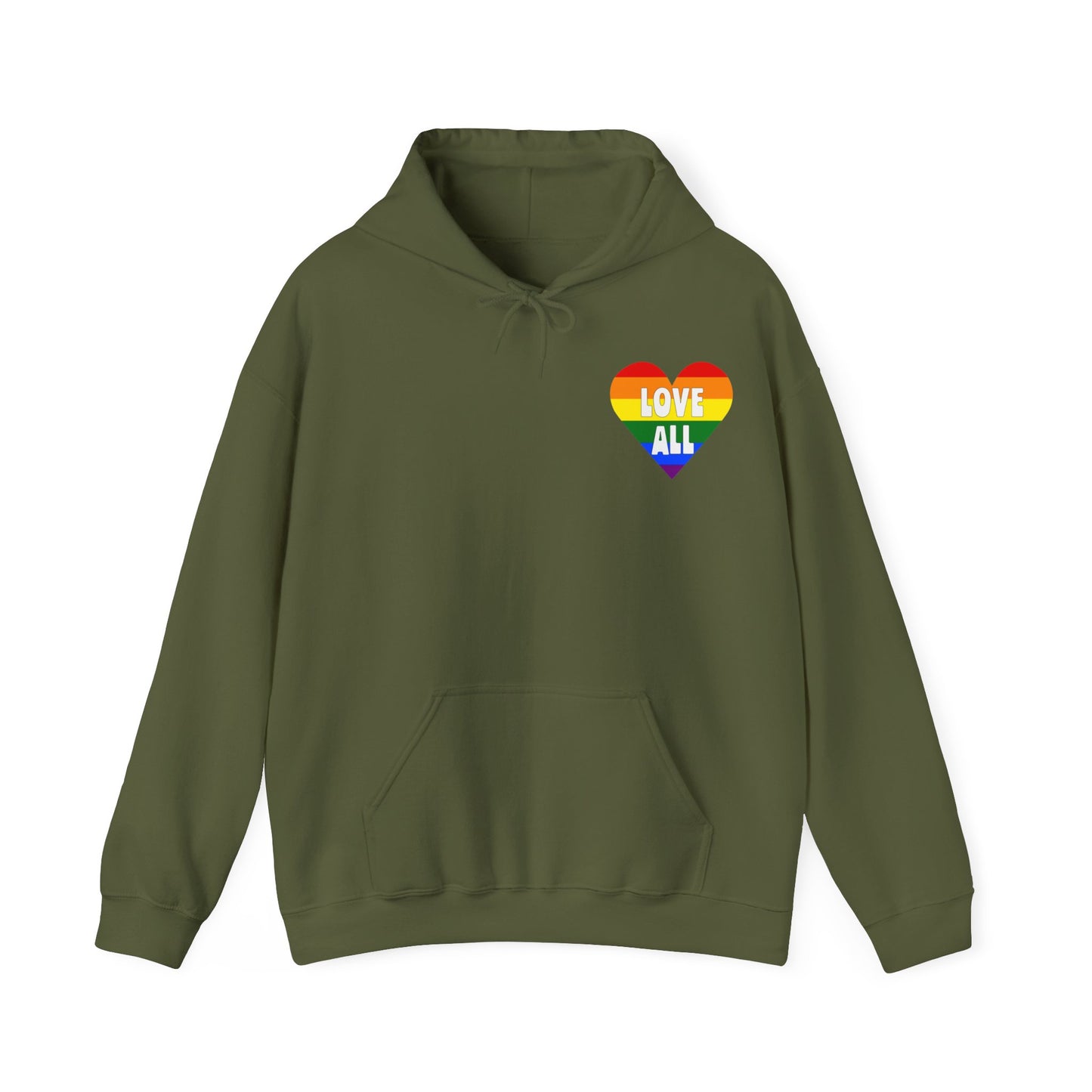 "Love All" Pride Heart Logo, Unisex Hoodie