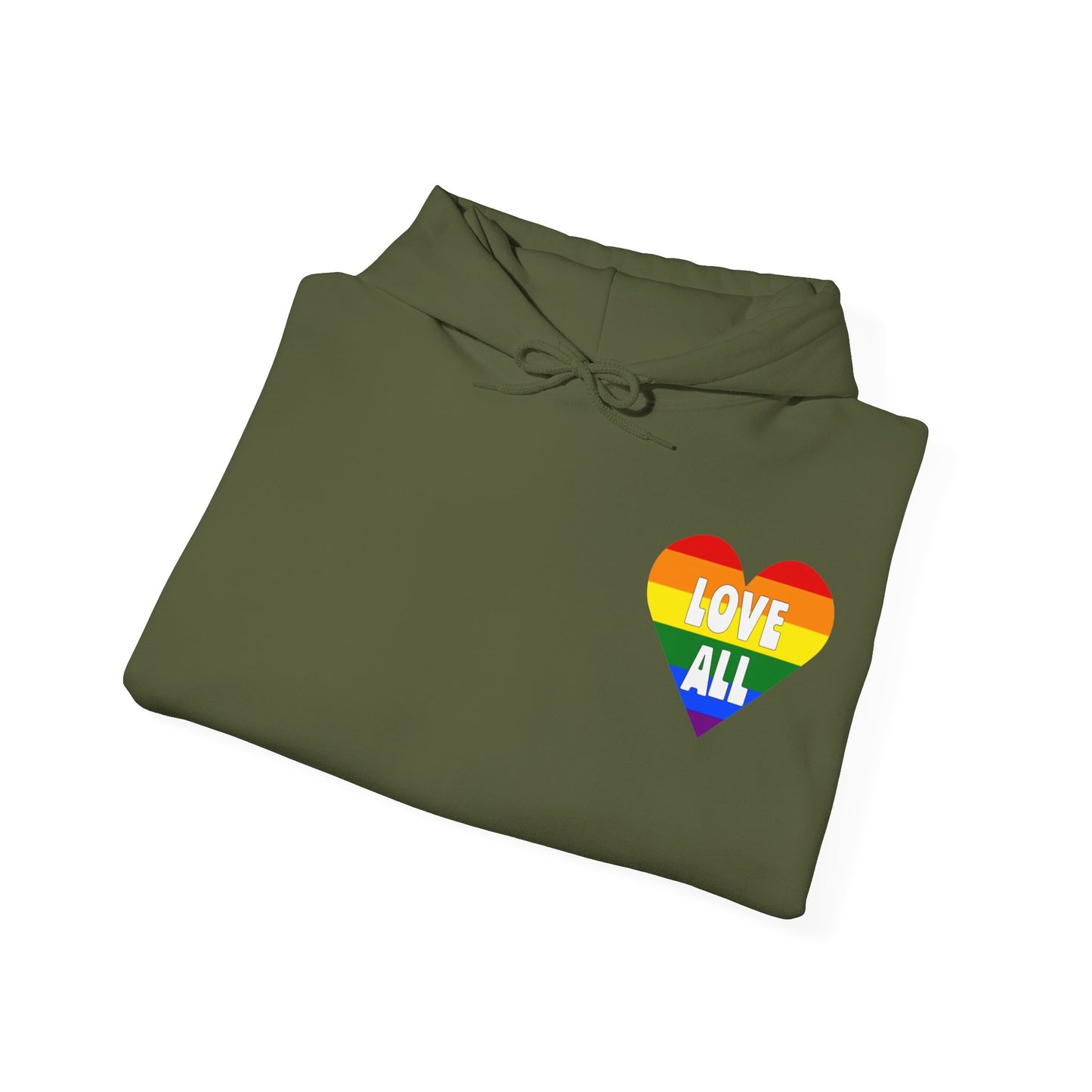 "Love All" Pride Heart Logo, Unisex Hoodie