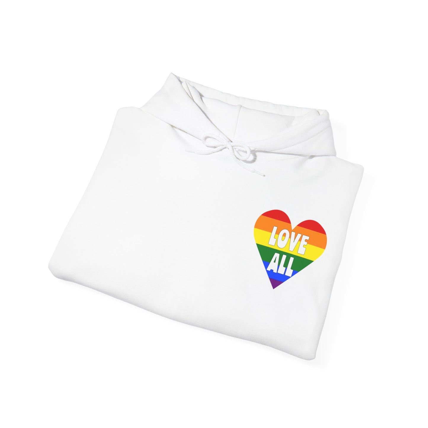 "Love All" Pride Heart Logo, Unisex Hoodie