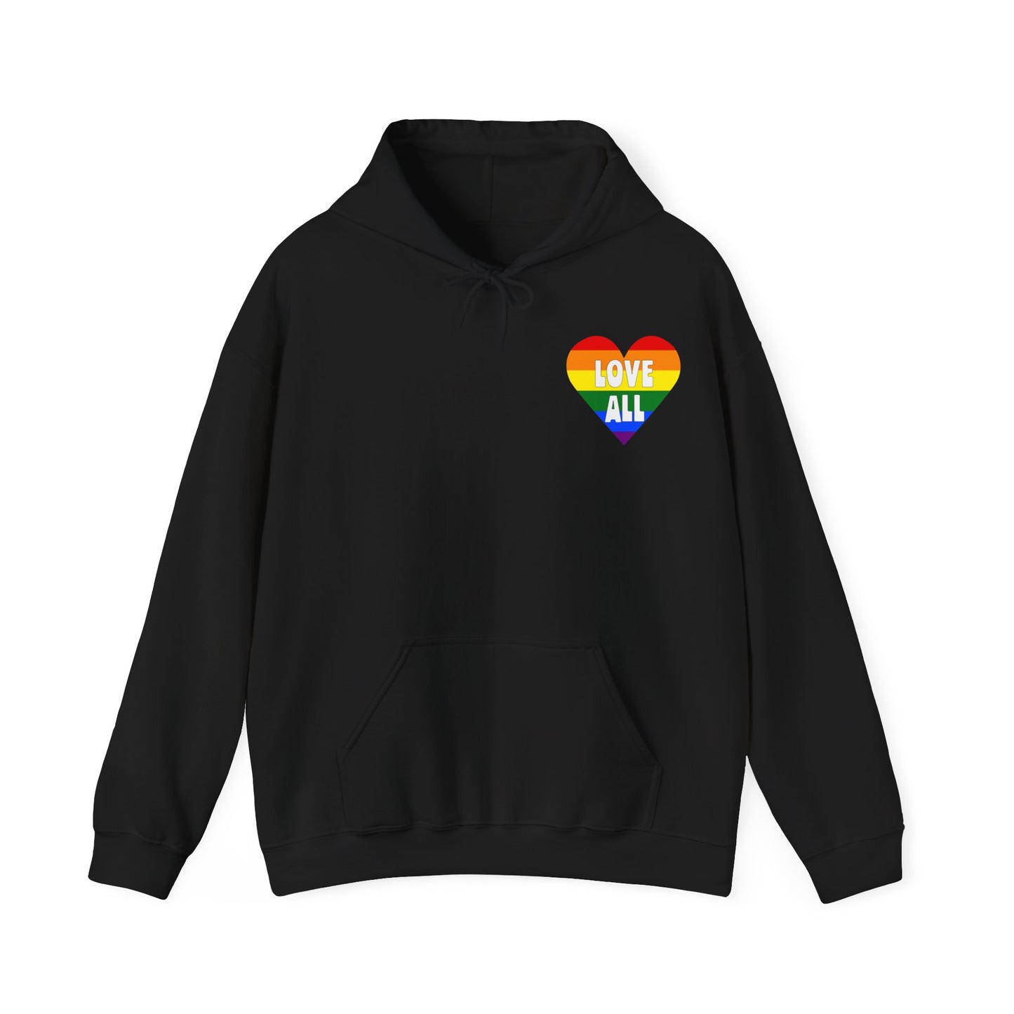 "Love All" Pride Heart Logo, Unisex Hoodie