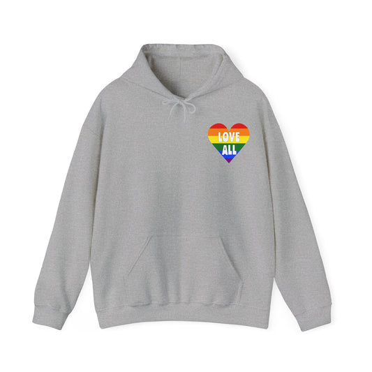 "Love All" Pride Heart Logo, Unisex Hoodie