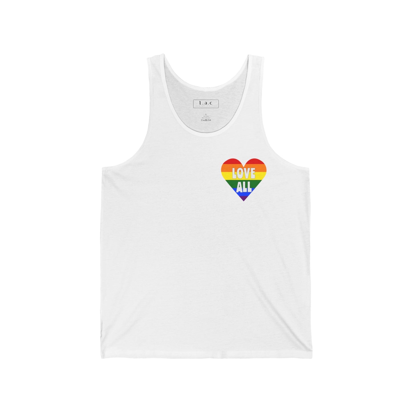 "Love All" Pride Heart Logo, Unisex Tank