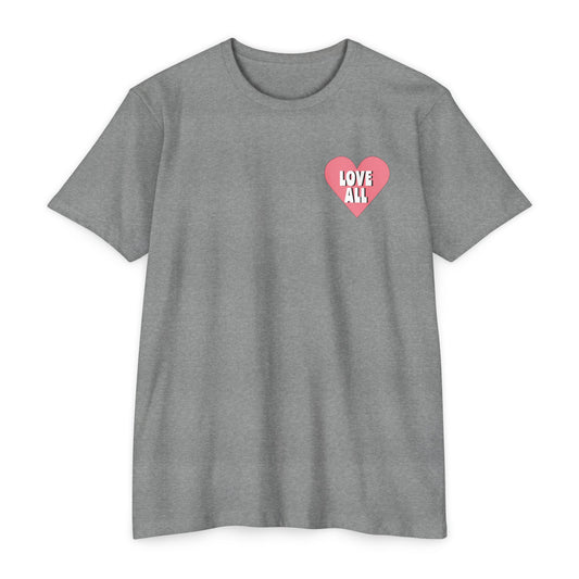 Breast Cancer Awareness* “Love All”  Pink Heart Logo, T-Shirt