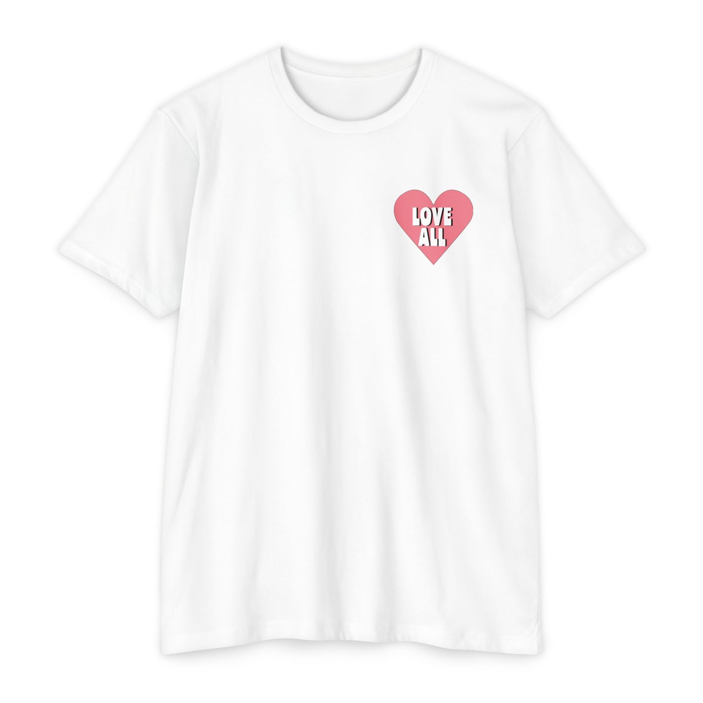 Breast Cancer Awareness* “Love All”  Pink Heart Logo, T-Shirt